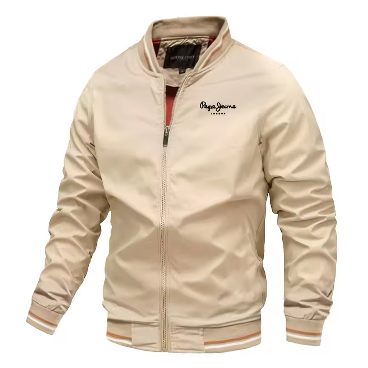 Ultra-Lightweight Packable Puffer Beige Jacket with Fill Power Down