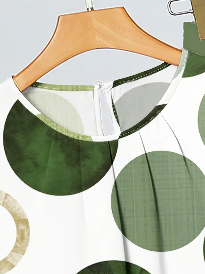 Comfort Chic Green White Plus-Size Soft & Comfort material Shirt & Pants Set