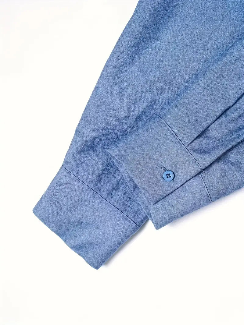 Comfort Chic Blue Plus-Size Soft & Comfort material Shirt & Pants Set