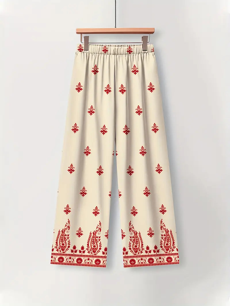 Plus-Size Pink printed Soft & Comfort material Shirt & Pants Set